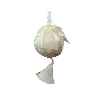 Vintage Russ Berrie & Co Plush Shabby Chic Tassel Christmas Tree Ornament #16608